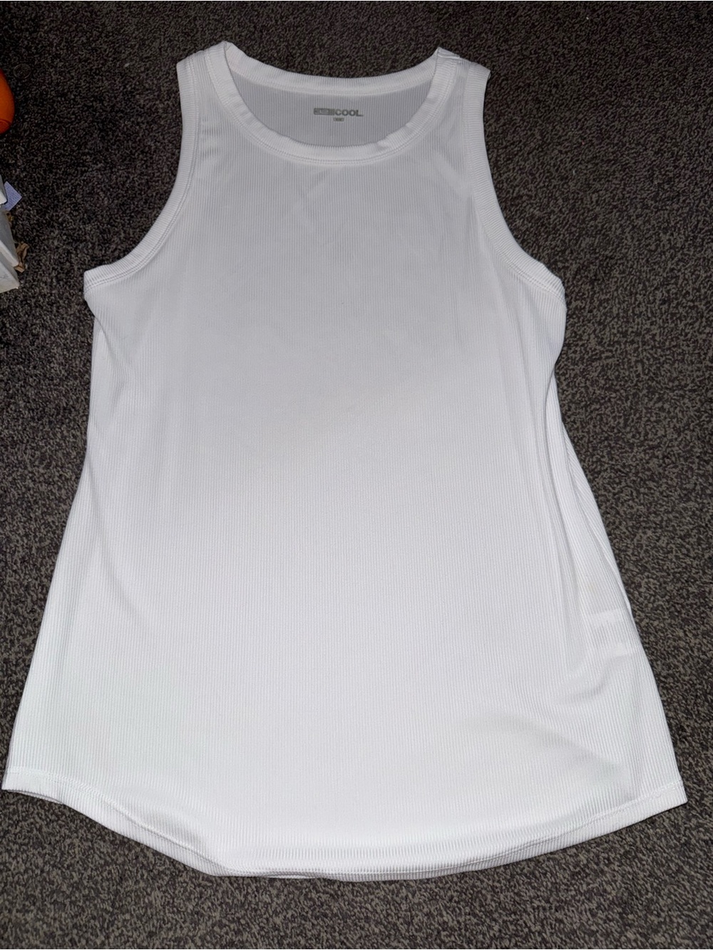 32 Degrees Cool White Ribbed Tank Top Women’s Medium Stretch Sleeveless